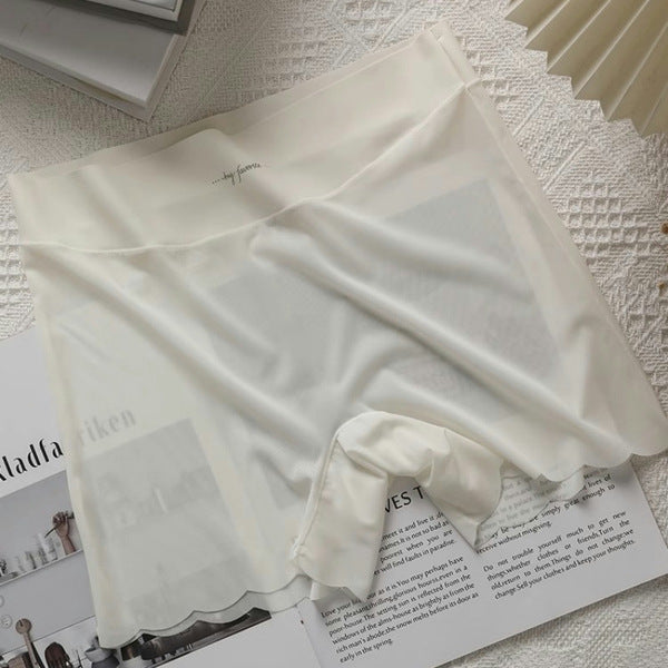 Antibacterial Nude Boxer Briefs for Women | Mulberry Silk & Ice Silk | Seamless Ultra-Thin Safety Shorts | Cool & Breathable | ISCP260820A318
