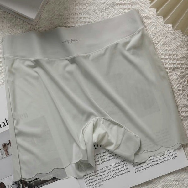 Antibacterial Nude Boxer Briefs for Women | Mulberry Silk & Ice Silk | Seamless Ultra-Thin Safety Shorts | Cool & Breathable | ISCP260820A318