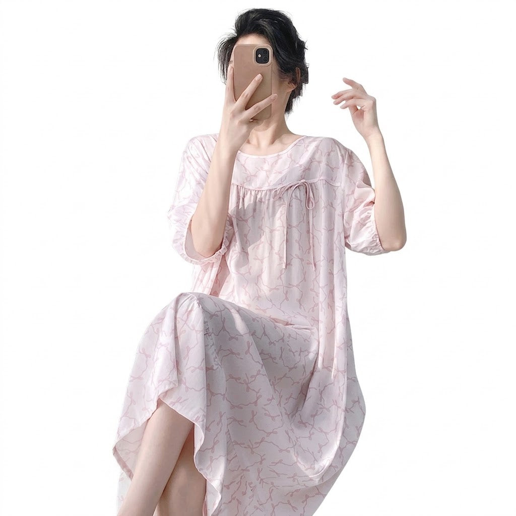 Cotton Silk Spring & Summer Style Loose Dress | Home & Outer Wear | Casual Comfort Dress | CLS260819A311