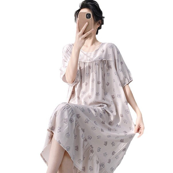 Cotton Silk Spring & Summer Style Loose Dress | Home & Outer Wear | Casual Comfort Dress | CLS260819A311