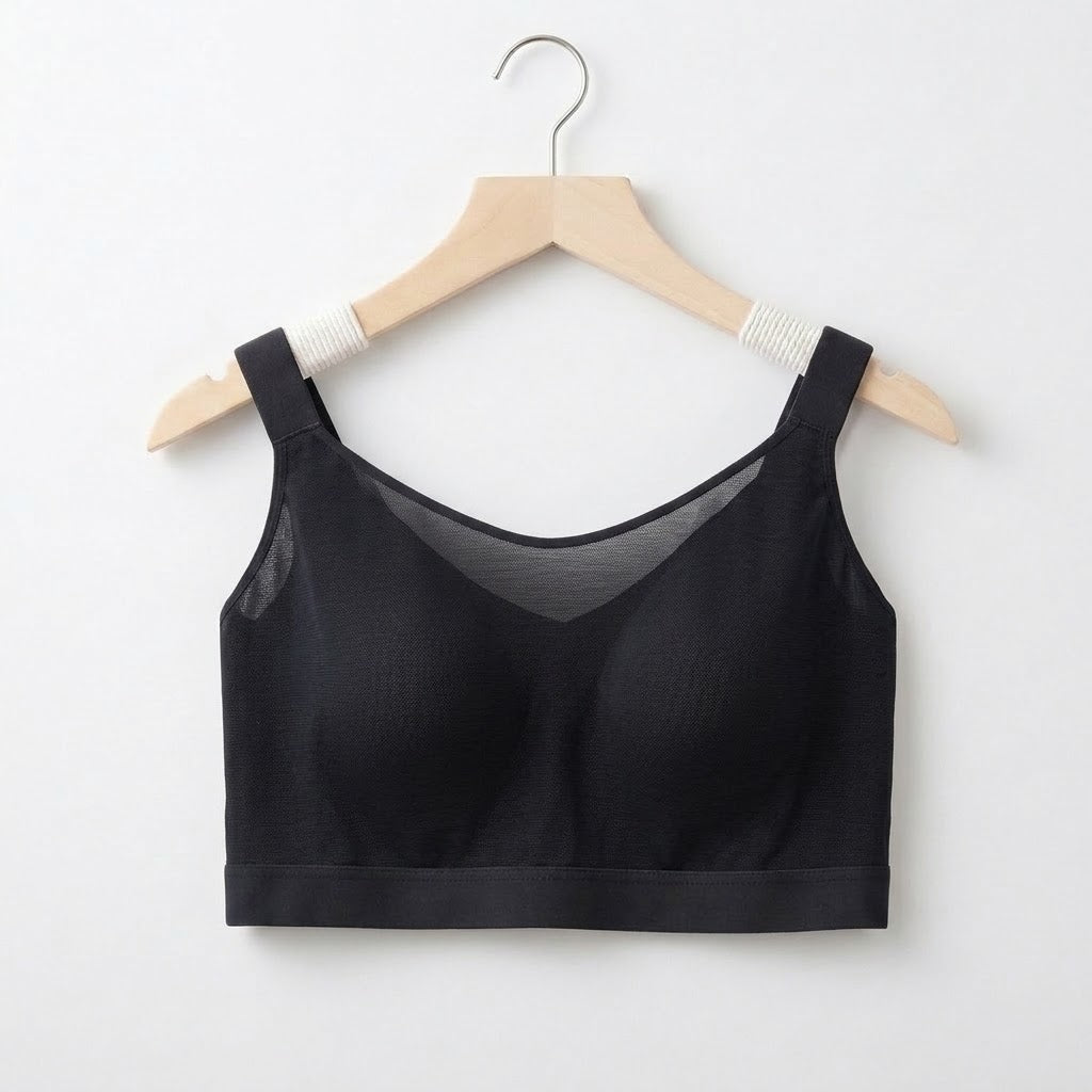 NISA Large Size Adjustable Mesh Shock-Absorbing Bra | B/C/D Cup | Mesh Fabric | Seamless Tube Top | Anti-Exposure | CB260824A330