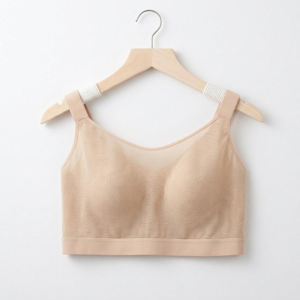 NISA Large Size Adjustable Mesh Shock-Absorbing Bra | B/C/D Cup | Mesh Fabric | Seamless Tube Top | Anti-Exposure | CB260824A330