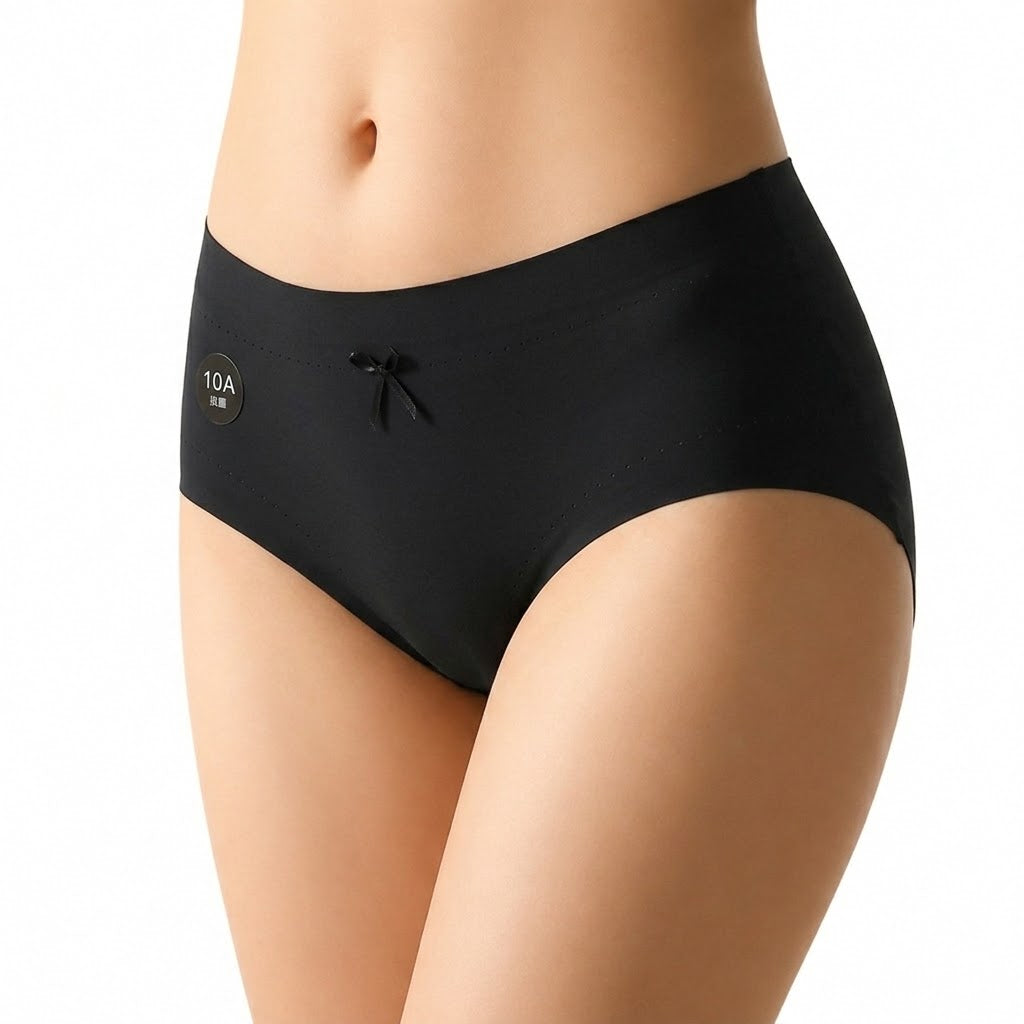 Ice Silk Traceless Cotton Mid-Waist Underwear | High Elastic | Close-Fitting | Daily Comfort | Seamless No-Show Panty | ISCP260819A315