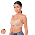 MYRU Side Breast Gathering  Push-Up Bra | Minimizes Appearance | Large Bust | T-Shirt Bra | Seamless Glossy Finish | CB260903A359