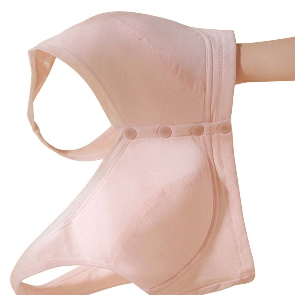 FYLA Plus Size Front-Buckle Vest Bra | Cotton Febric | Thin & Comfortable | Easy-Wear Bra | CB260825A341