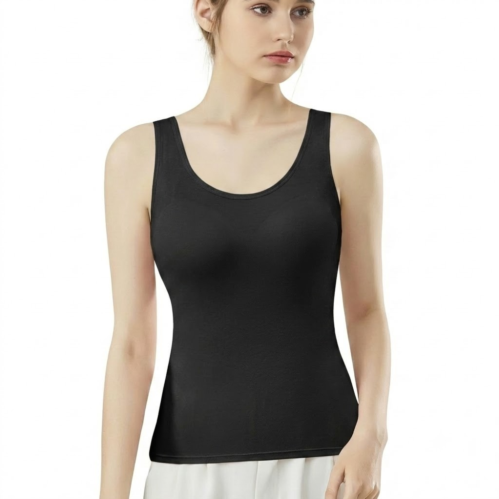 ZEWA Summer Camisole Tank Top (Fixed Cup Edition) | Wide Shoulder | Built-In Bra Pads | Wire-Free | Everyday Comfort | CT260713A201