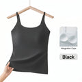 ESLA Summer Camisole Bra Tank Top (Built-In Cup Edition) | Fixed Cup Pads | Beautiful Back Design | Thin Seamless Comfort | CT260618A152