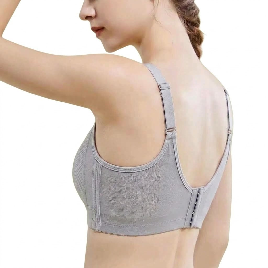 VYLO Full Coverage Anti-Sagging Bra | Super Soft Steel Ring | Cup C/D | 4 Hook | Thin Breathable Large Size Bra | Big Bust Support | CB261003A404