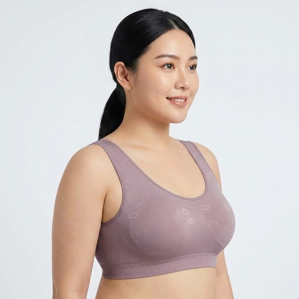 OIKA Comfortable Breathable Wireless Tank Top | Fashion Bra Single-Layer | Soft Everyday Wear | CT260921A382