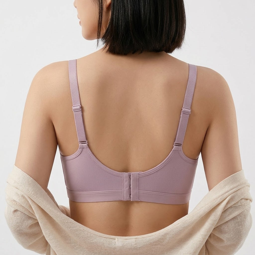 OYNI Large Size Wire-Free Adjustable Bra | Comfortable Side Gathering | Beautiful Back | Full Coverage | Everyday Support | CB260817A292