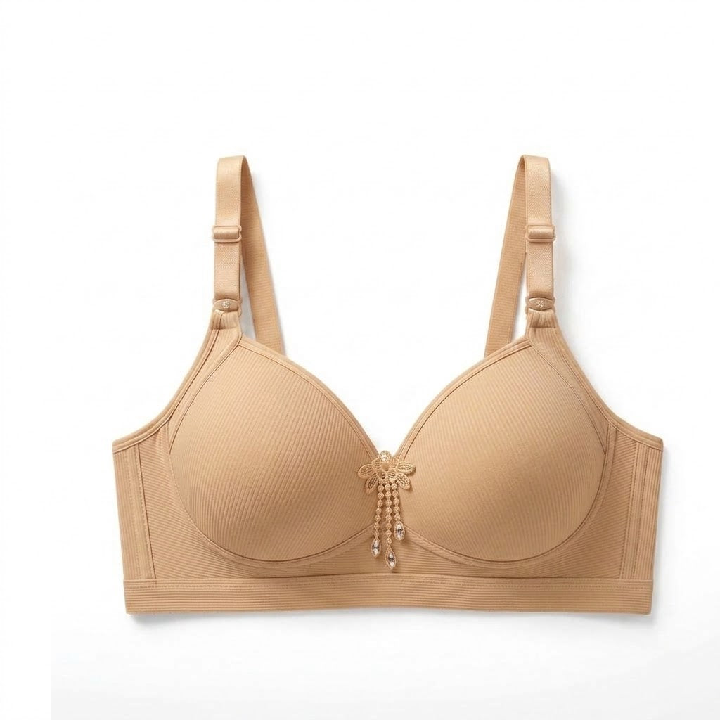 OYNI Large Size Wire-Free Adjustable Bra | Comfortable Side Gathering | Beautiful Back | Full Coverage | Everyday Support | CB260817A292