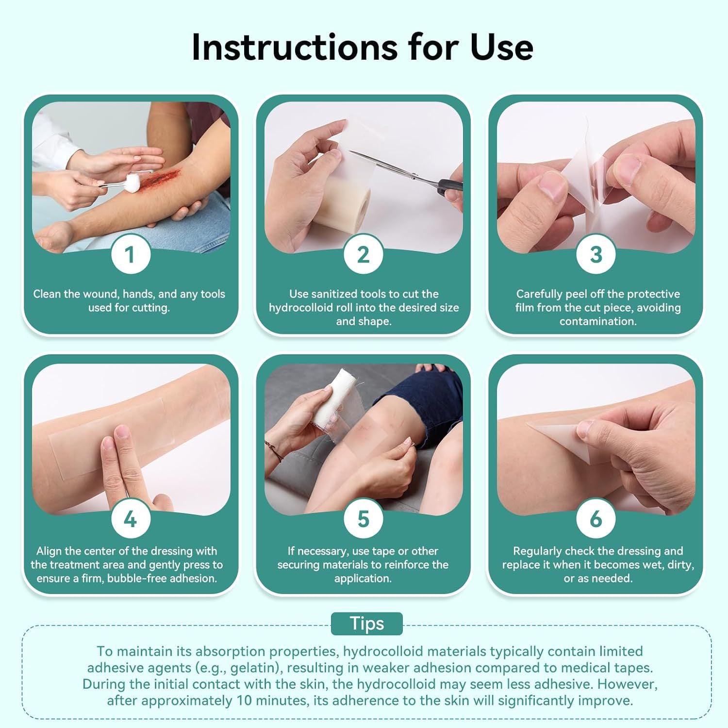 Hydrocolloid Skin Healing Patch Roll | Cuttable Wound Care & Protective Dressing | For Acne, Minor Cuts & Skin Irritation | ISMT260818A308