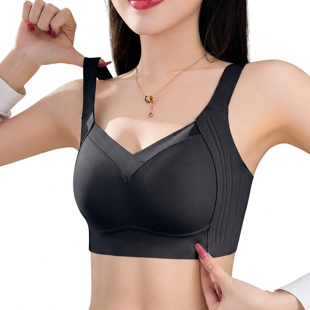 HEZA Ultra-Thin Anti-Sagging Minimizing Bra | Large Bust Slimming Look | Cup B/C | Seamless Vest Bra | Anti-Sagging Support | Summer Comfort | CB260814A288