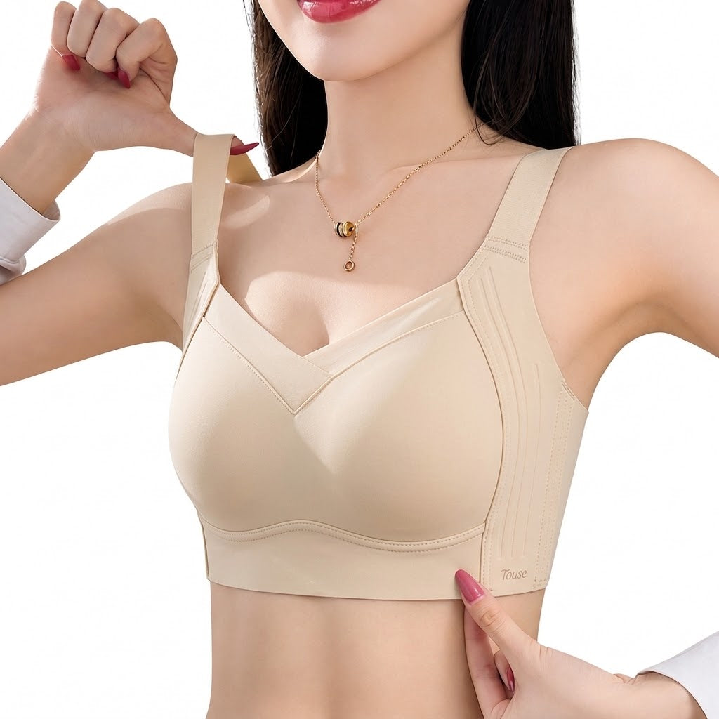 HEZA Ultra-Thin Anti-Sagging Minimizing Bra | Large Bust Slimming Look | Cup B/C | Seamless Vest Bra | Anti-Sagging Support | Summer Comfort | CB260814A288