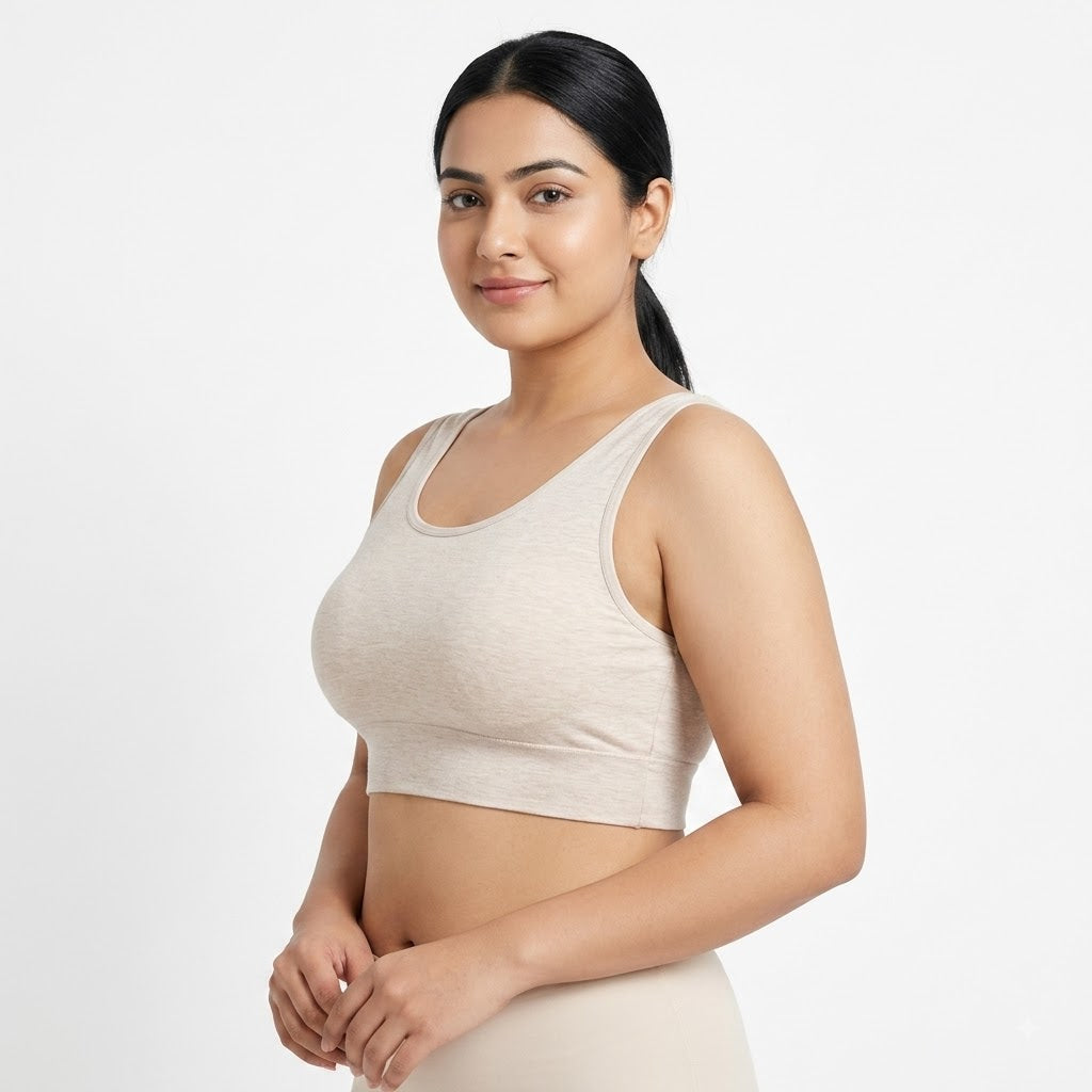 JHIRA Seamless Extra-Large Lightweight Breathable Anti-Bump Tank Top | Thin Cotton Single-Layer | Everyday Comfort | CT260812A284
