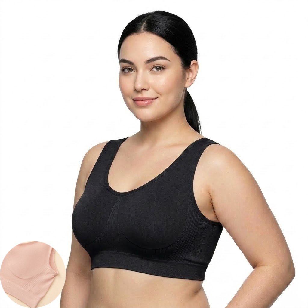 MUNA Plus-Size Ultra-Thin Bra | Large Bust Minimizing | Tank Top Style | ONE SIZE 40 IN 64 | Side Breast Gathering | Seamless Comfort | CT260818A307
