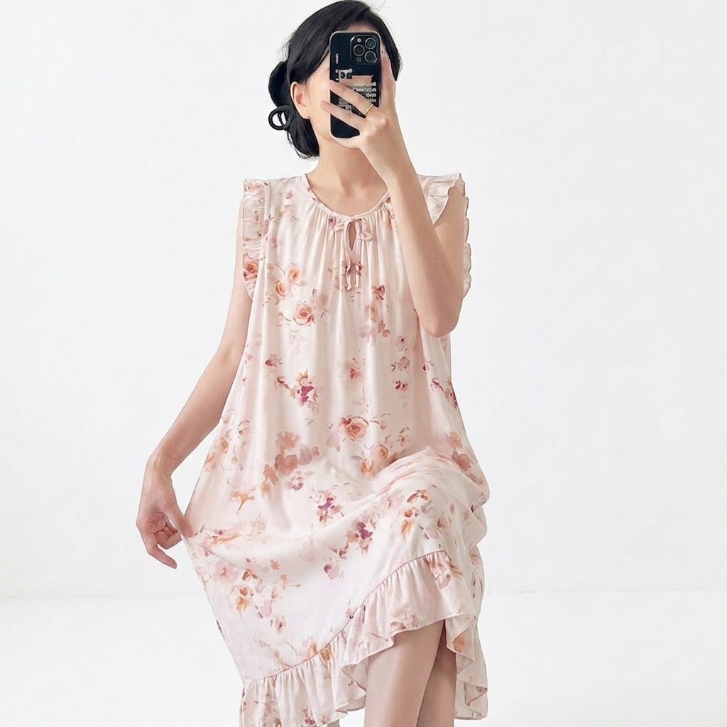 Summer Comfort Everyday Wear Vest Dress | Lightweight Home & Outer Wear | Sleeveless Casual Dress | CLS260813A286