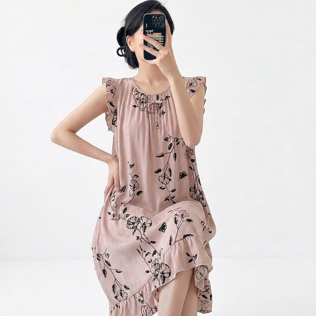Summer Comfort Everyday Wear Vest Dress | Lightweight Home & Outer Wear | Sleeveless Casual Dress | CLS260813A286