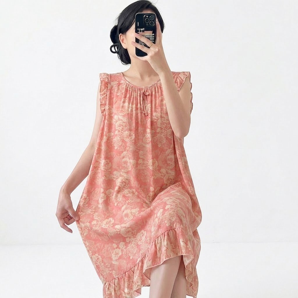 Summer Comfort Everyday Wear Vest Dress | Lightweight Home & Outer Wear | Sleeveless Casual Dress | CLS260813A286