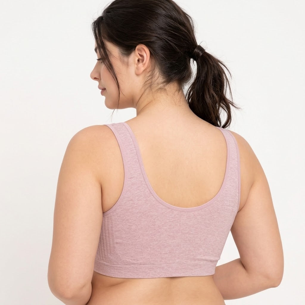 ERMA Double-Layer Plus Size Viscose Tank-Style Wireless Bra | Wide-Strap Comfortable Vest Bra | Soft Everyday wear | CT261017A419
